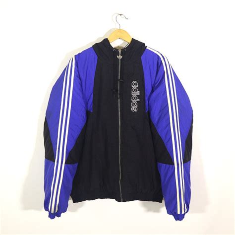 Vintage 90s Adidas Windbreaker Chaqueta Sudadera Con Capucha Etsy