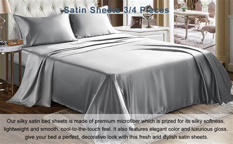 Amazon Cozylux Satin Sheets Twin Size Pieces Silky Sheets