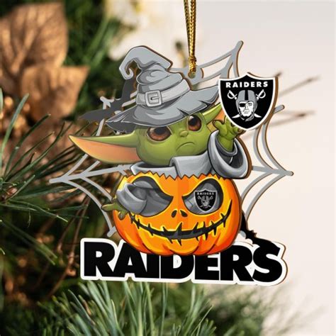 Las Vegas Raiders Halloween 1-sided Wooden Ornament