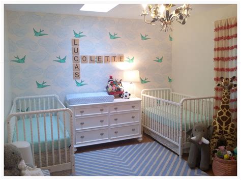 Twin nursery for boy and girl