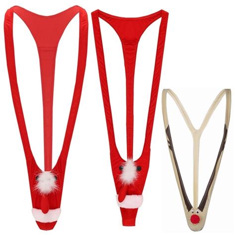 Mens Sexy Underwear Christmas Thongs Lingerie Mankini Funny Panties Bodysuit EBay