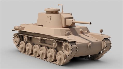 Type Chi He Japanese Tank D Max Obj Fbx Ds Free D