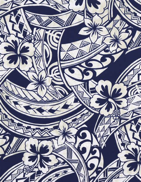 Hawaiian Fabric Floral Tribal Tattoo Hawaiian Fabric Hawaiian