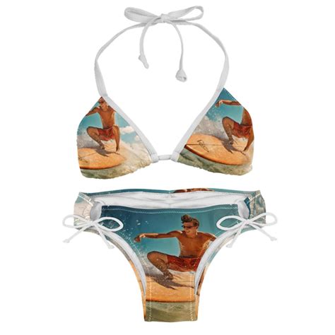 Surfing In Summer Detachable Sponge Adjustable Strap Bikini Set Two