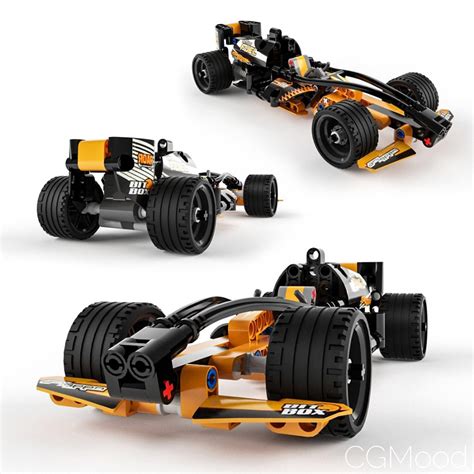 Lego Technic 42026 Black Champion Racer 3D Model For VRay Corona