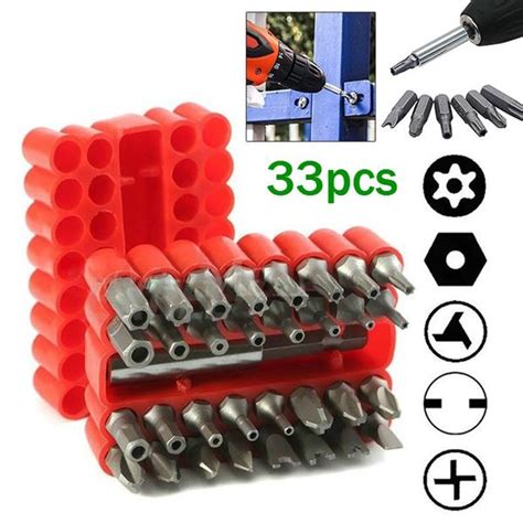 33pcs Security Bit Set Tamper Proof Torx Spanner Screwdriver Star Hex