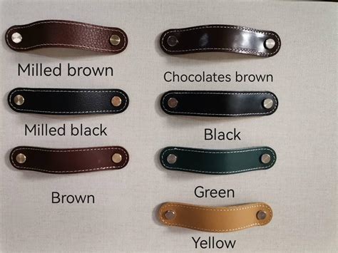 Leather handle drawer pulls, Furniture leather knobs for cabinet doors ... 