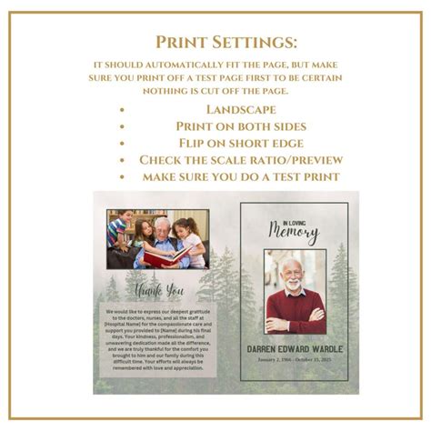 Lds Funeral Program Template Trees Celebration Of Life Program