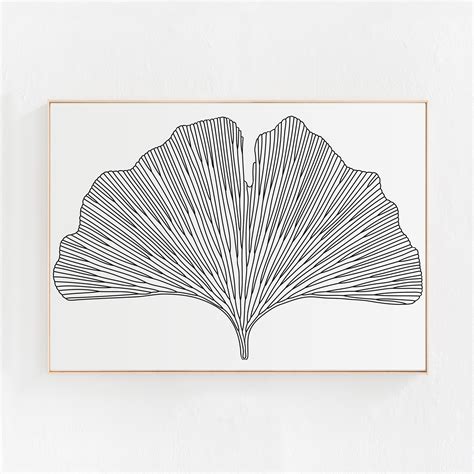 Minimalist Gingko Leaf Art