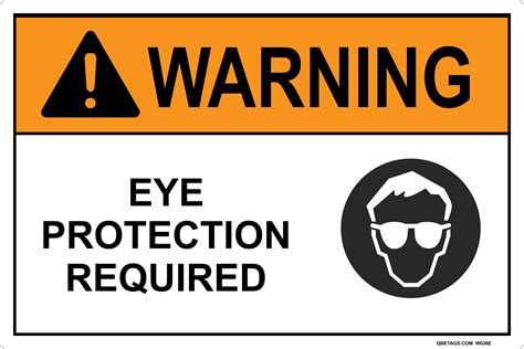 Warning Eye Protection Required Graphic Fast Production Ships