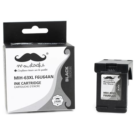 Remanufactured HP 63XL F6U64AN Black Ink Cartridge High Yield - Moustache®