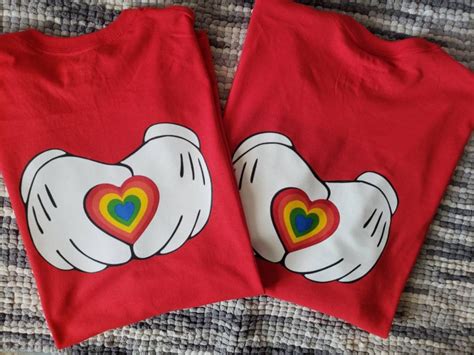 Rainbow Heart Mickey Hands Tshirt Lgbtq Gay Pride Disney World Disneyland Inspired Etsy