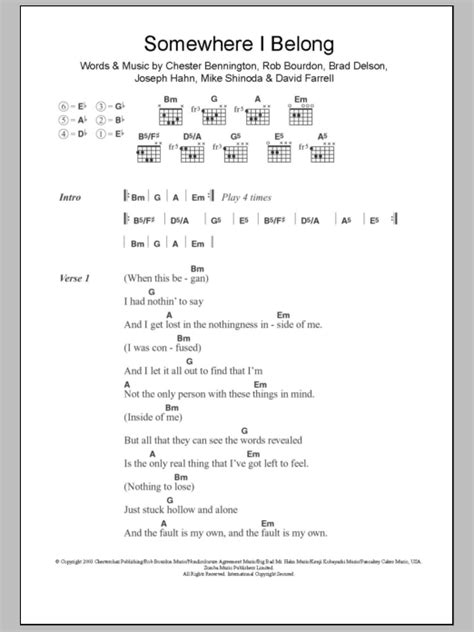 Somewhere I Belong by Linkin Park - Guitar Chords/Lyrics - Guitar Instructor