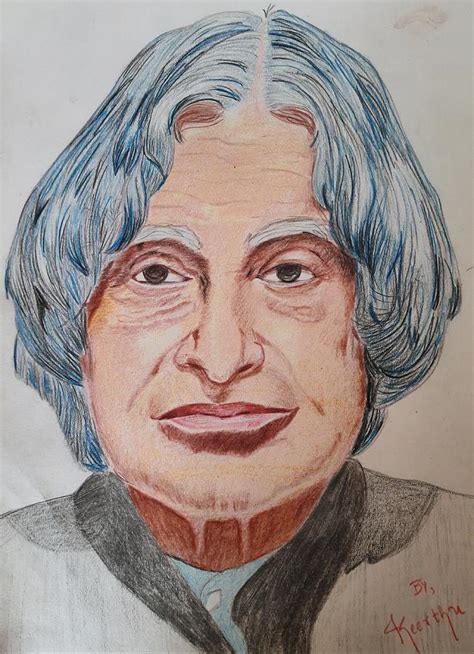 Abdul Kalam portrait Drawing by Keetz Vish - Fine Art America