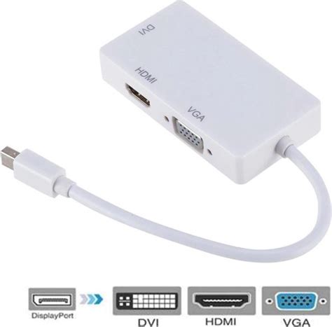 3 In 1 Mini Displayport Thunderbolt 2 Naar Vga And Hdmi And Dvi Monitor Adapter Kabel