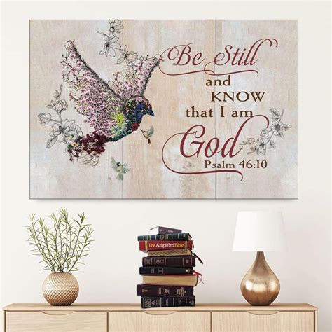 Be Still And Know That I Am God Psalm 4610 Sparrow Bible Verse Wall Art Canvas Prints Wall Art