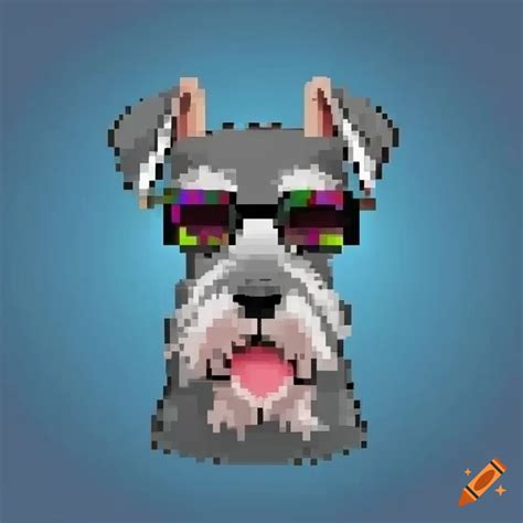 Pixel Art Of A Schnauzer With Sunglasses On Craiyon