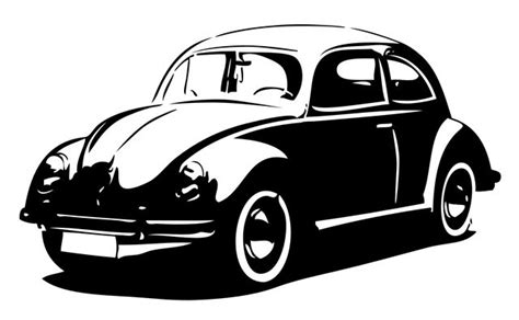 Volkswagen Silhouette Art - Vintage Car Vector Graphics