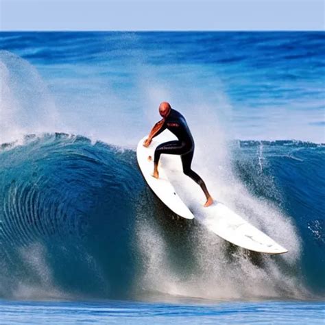 Kelly Slater Surfing Surfing In A Barrel Wave With A Stable Diffusion