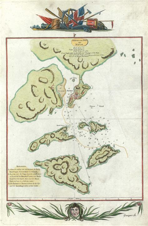 WATTIS FINE ART GALLERY Maps Macau Sketch Of The Typa And Macao