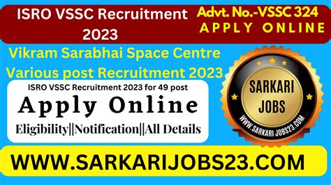 ISRO VSSC Recruitment 2023 Notification Out For 49 Post