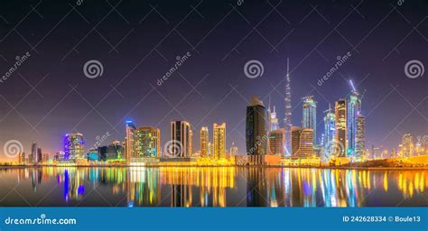 Paisagem Urbana De Dubai E Visão Panorâmica Do Business Bay Uae Foto de