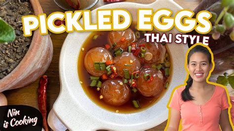 Spicy Thai Pickled Eggs Recipe • Pickled Egg Yolk In Soy Sauce • Nin Is Cooking Youtube