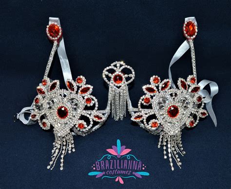 Samba Bra Bikini Set With Necklace Crystals Orientale Belly Dance Carnival SAMBA Costume