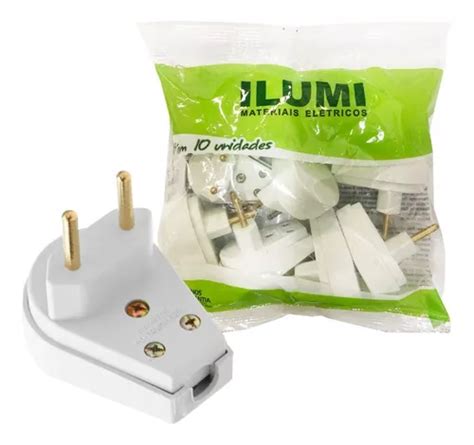 Plug Macho Gigante 2p 20a Ilumi Branco Prensa Cabo 10 Peças 110v 220v