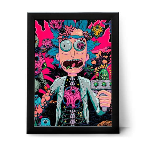 Quadro Decorativo Rick And Morty Moldura E Vidro A A A Shopee