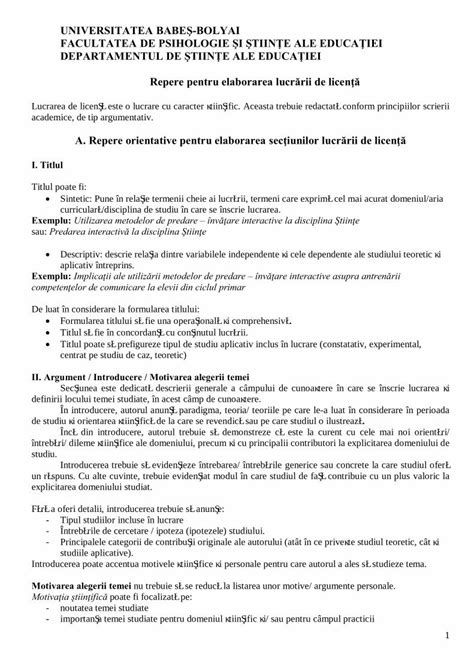 Pdf Ghid Pentru Elaborarea Lucrarii De Licentadsepsieduubbclujro