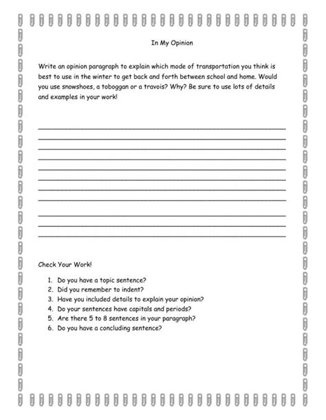 Opinion Writing Worksheets Pdf Printable Worksheets