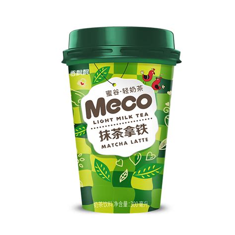 Grocery Drinks Meco Matcha Latte Milk Tea Meco抹茶拿铁轻奶茶