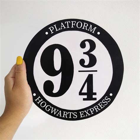 Placa Decorativa Harry Potter Plataforma 9¾ Elo7