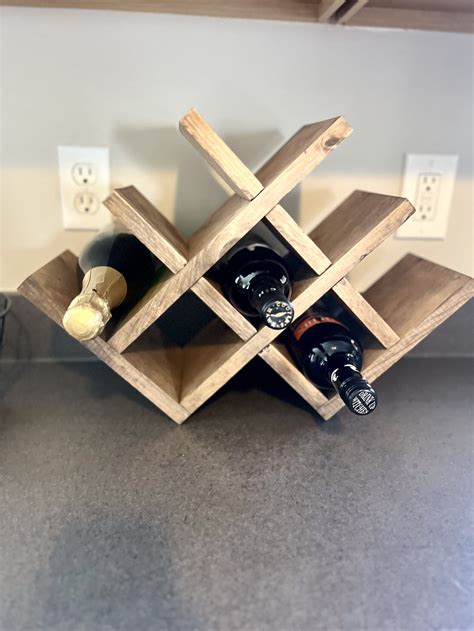 Wooden Countertop Wine Rack For 8 Bottles Etsy