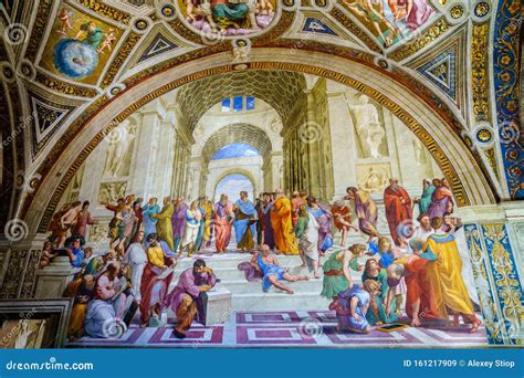 The School of Athens Fresco Editorial Stock Image - Image of room ...