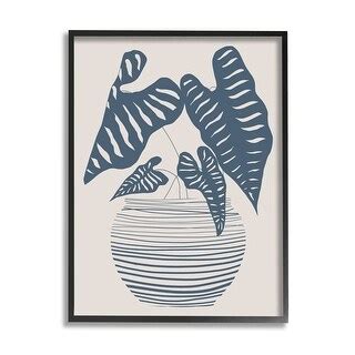 Stupell Potted House Plant Modern Shapes Pattern Design Framed Wall Art