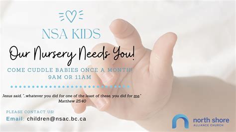 Nursery Volunteers Needed | NSA Kids | North Shore Alliance Church