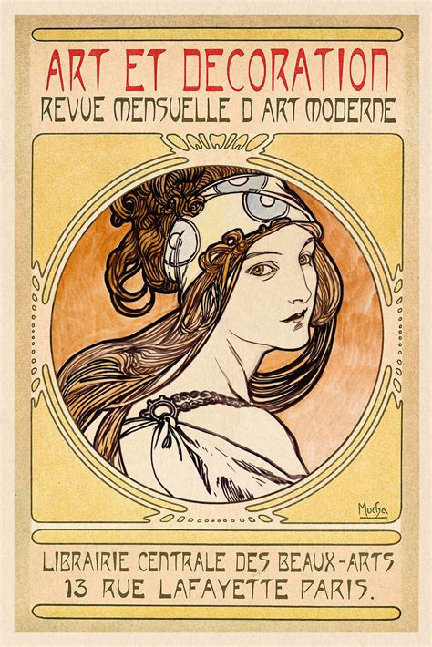 Kunstneriske Illustration Art Nouveau Lady Exhibition Vintage