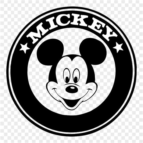 Mickey Mouse Round Black Logo PNG Citypng