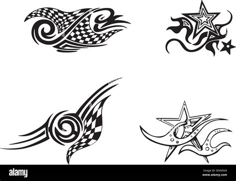 Racing And Star Designs Vector Set Stock Vector Image And Art Alamy