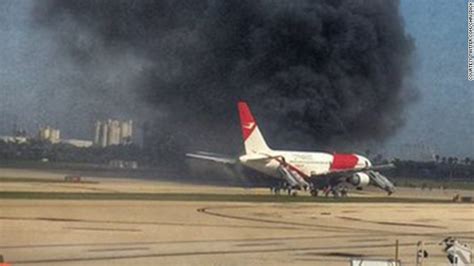 Plane Catches Fire On Runway At Fort Lauderdale Airport