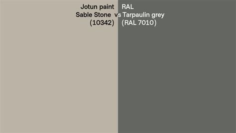 Jotun Paint Sable Stone 10342 Vs RAL Tarpaulin Grey RAL 7010 Side