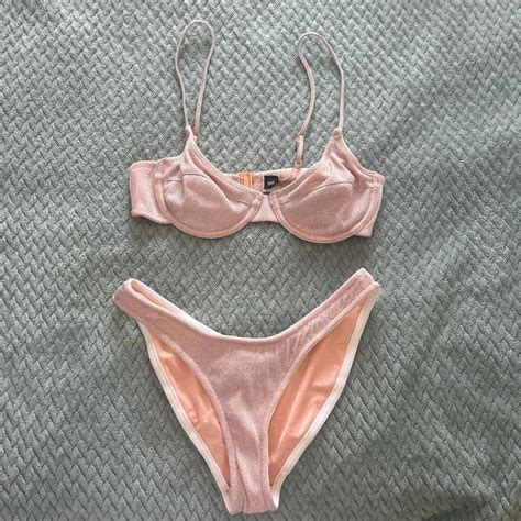 Triangl Light Pink Sparkle Bikini Set Summer Depop