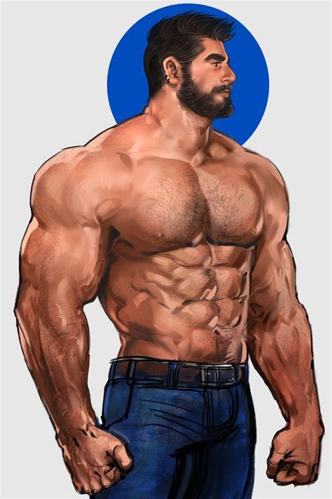 Dopey Anime Guys Shirtless Character Design Male Cartoon Man