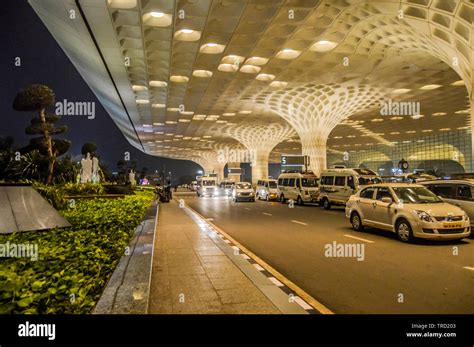 Beautiful exteriors of Mumbai International airport during night also ...