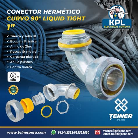 Kpl Conector Herm Tico Curvo Liquid Tight Teiner