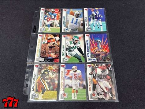 1 Sheet Of Football Cards - 777 Auction Company