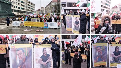 Gothenburg SwedenDecember 17 2022 Iranian Resistance Supporters