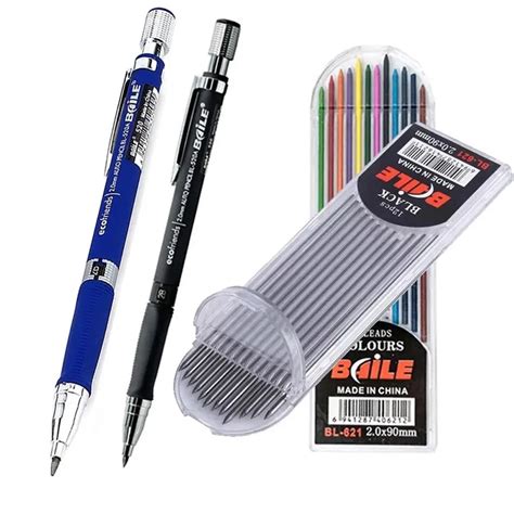 20mm Mechanical Pencil Set 2b Automatic Pencils With Colorblack Lead